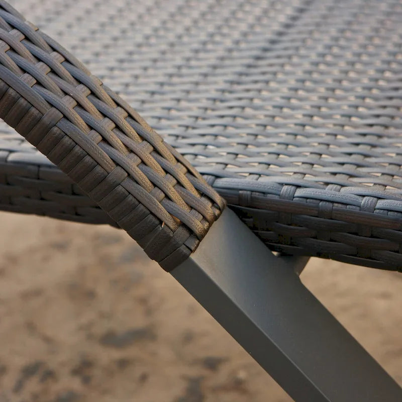 Ensemble de 4 chaises longues de patio extérieures en aluminium Deco