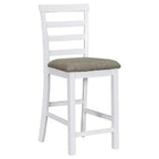 Ensemble de salle à manger 5 pièces de hauteur comptoir pour 4, table rectangulaire en bois avec étagères de rangement et compartiment à vin/barre