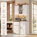 Meuble de cuisine Besiost avec espace mini-réfrigérateur, meuble de bar à café avec étagère de rangement