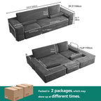 Canapé sectionnel convertible Cloud, canapé sectionnel confortable en velours côtelé, canapé confortable avec assise profonde et coussins hauts, facile à assembler