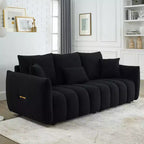 GDFStudio Alanna Canapé 3 places moderne en tissu peluche 79,5 po avec oreillers
