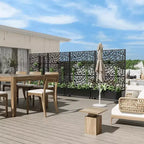 MAYEERTY Jardinière avec treillis en fer noir, style 01, 72 x 47 x 16 pouces, lot de 3 pièces