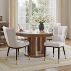 Bekrvio Lot de 6 chaises de salle à manger, modernes, rembourrées, en similicuir, avec haut dossier, pieds en métal, chaises de cuisine sans accoudoirs pour salon et salle à manger