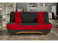 Three-seater sofa bed with storage space - two-tone anthracite/red - in quality EWIN fabric