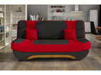 Three-seater sofa bed with storage space - two-tone anthracite/red - in quality EWIN fabric