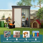 Abri de jardin en métal pour outils avec porte verrouillable pour mobilier de jardin et outils