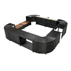 Canapé d'angle d'extérieur en rotin pour spa, forme quadrilatérale