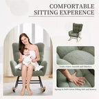 Fauteuil à bascule pour chambre d'enfant, Fauteuil à bascule pour salon pour l'allaitement, Fauteuils d'appoint confortables pour chambre à coucher, Fauteuils rembourrés en peluche Teddy pour l'intérieur