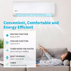 Climatiseur mini-split Karl Home 3 zones 28000 BTU 20 SEER2 avec pompe à chaleur (9K+9K+18K)