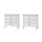 Table d'appoint Giorgio à 3 tiroirs avec prises intégrées, lot de 2 | HULALA HOME