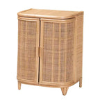 bali & pari Yanka Meuble de rangement en rotin naturel : Fait main, 2 étagères, design bohème
