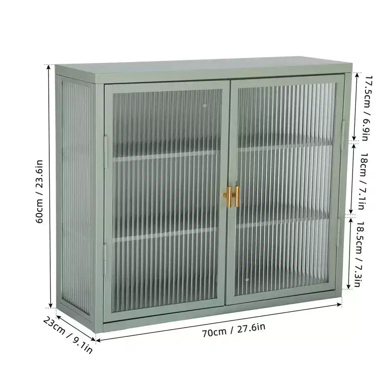 Armoires murales doubles en verre avec suffisamment d'espace de rangement, étagères amovibles, armoire murale, coffre de rangement à outils pratique