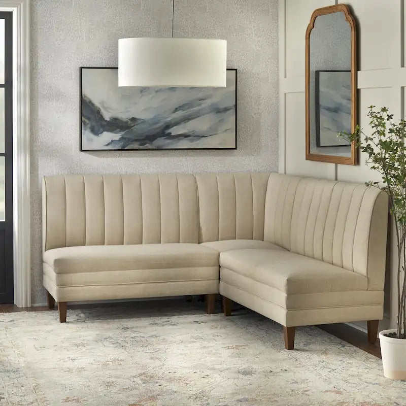Ensemble de banquette rembourrée 3 pièces Lifestorey Kerrington à dossier capitonné