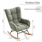 Fauteuil à bascule pour chambre d'enfant, Fauteuil à bascule pour salon pour l'allaitement, Fauteuils d'appoint confortables pour chambre à coucher, Fauteuils rembourrés en peluche Teddy pour l'intérieur