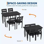 Ensemble de table et 4 chaises de cuisine avec cadre métallique, design biseauté