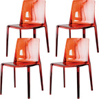 Chaise de salle à manger sans accoudoirs à dossier bas en acrylique ambre