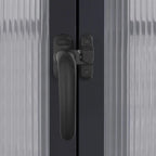 Serre de jardin aluminium VEIKOUS avec évent de toit réglable et porte verrouillable Grise
