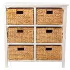 eHemco 3 tiroirs de rangement avec 6 paniers en jacinthe d'eau naturelle