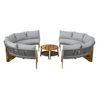 Ensemble de jardin 6 places avec coussins et 1 table basse