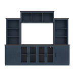 Meuble TV Moderne pour Téléviseur de 55 Pouces avec Station de Chargement, Console Multimédia avec Grands Placards de Rangement, Meuble TV pour Salon-Panipeachy