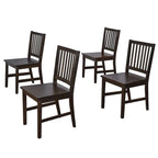Lot de 4 chaises de salle à manger à barreaux en bois massif, cadre robuste, design classique, montage facile