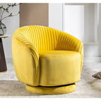 Petit fauteuil pivotant rond en velours Milvo