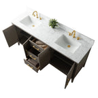 Meuble-lavabo de salle de bain Vanity Art 72 po à double vasque avec dessus en marbre reconstitué