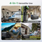 Climatiseur portable 3-en-1 Waykar 5000 BTU avec déshumidificateur et télécommande pour tente, camping et camping-car