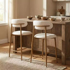 Tabouret de bar hauteur comptoir avec siège rembourré et pieds en métal, chaise d'îlot de cuisine moderne de 26,3 pouces