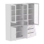 Meuble de rangement polyvalent Famapy avec portes vitrées, bibliothèque, organisateur de garde-manger