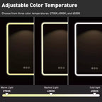 Armoire à pharmacie LED noire / blanche / dorée, porte simple, charnière à gauche ou à droite, encastrée ou murale