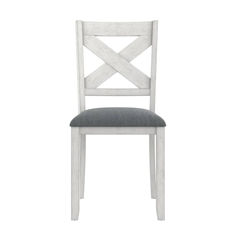Chaises de salle à manger en bois massif VECELO avec assise en tissu de lin, ensemble de 2/4/6 chaises de salle à manger