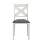 Chaises de salle à manger en bois massif VECELO avec assise en tissu de lin, ensemble de 2/4/6 chaises de salle à manger