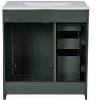 Meuble-lavabo simple de 76 cm avec armoire et 3 tiroirs – Noir / Bleu / Vert / Indigo / Blanc