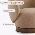 Fauteuil d'appoint pivotant Spruce&Spring en tissu avec base en bois