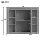 Meuble-lavabo de salle de bain moderne de 91 cm avec lavabo et armoire de toilette, 2 portes et 2 tiroirs
