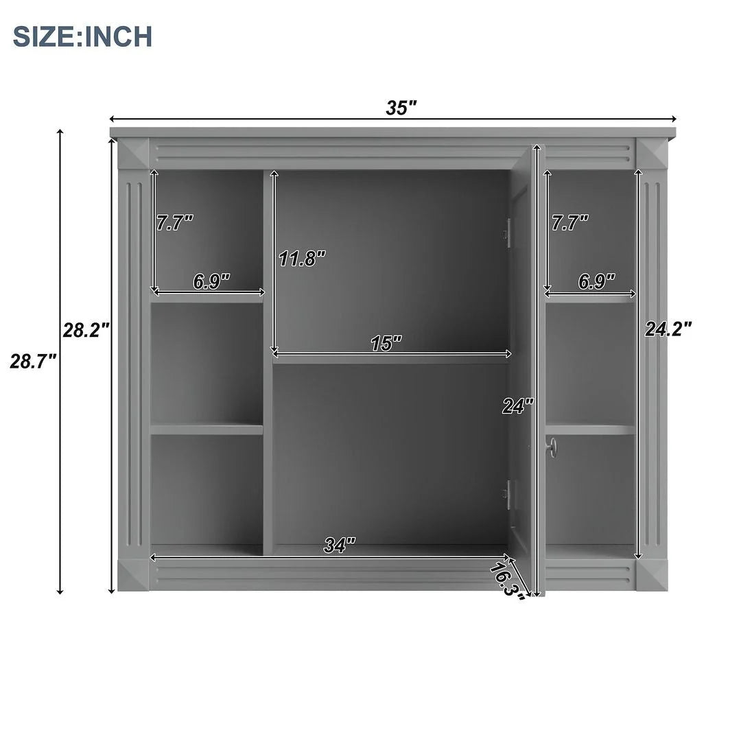 Meuble-lavabo de salle de bain moderne de 91 cm avec lavabo et armoire de toilette, 2 portes et 2 tiroirs