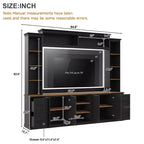 Meuble TV mural 4-en-1 ModernLuxe de style campagnard, convient aux téléviseurs jusqu'à 70 pouces, meuble TV console multimédia avec étagères réglables et tiroirs