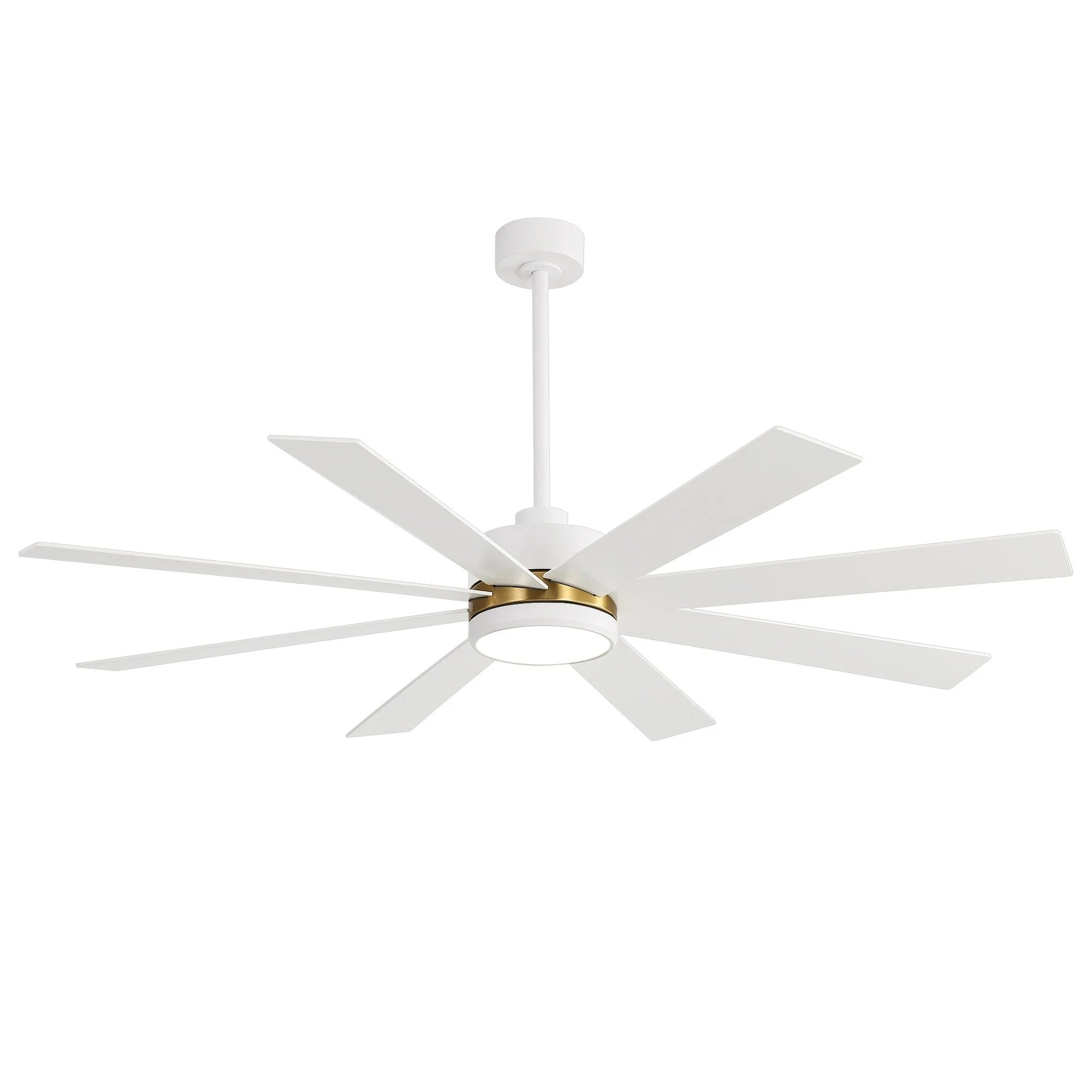 Ventilateur de plafond de 65 pouces à 8 pales noires avec lumière LED et télécommande