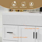 Meuble-lavabo de salle de bain Wavy Line 30/36/48 avec évier et robinet