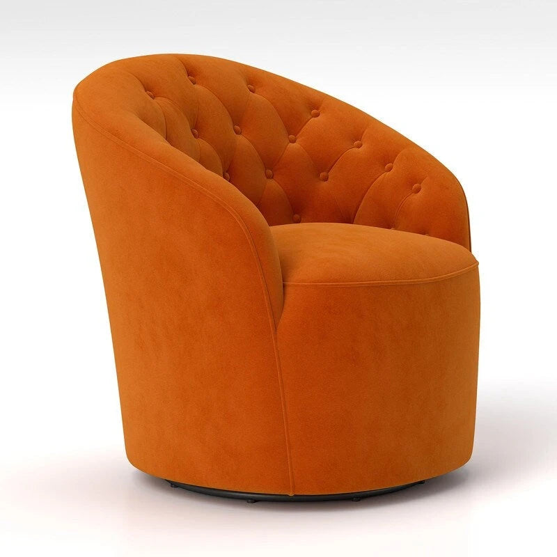 Fauteuils pivotants à 360 degrés en velours capitonné moderne SEYNAR avec dossier touffeté (lot de 2)