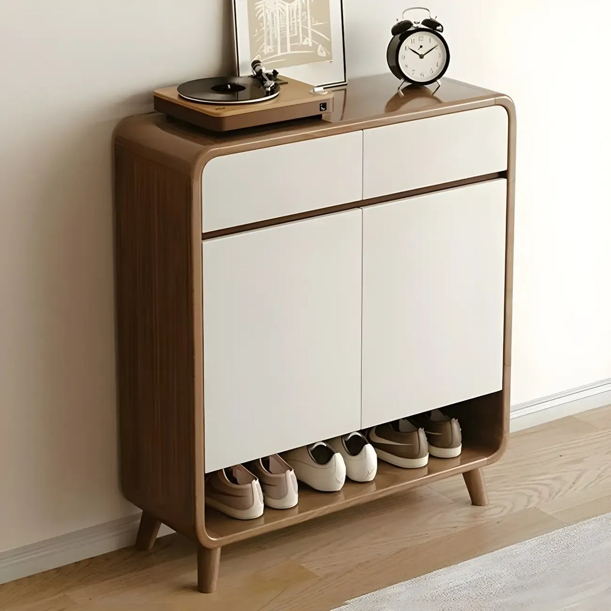 Meuble de rangement pour chaussures de couloir en bois moderne, taille moyenne