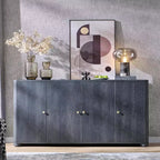 Buffet de cuisine avec 4 portes et étagères, grand buffet de rangement moderne, buffet de rangement de 66 po pour bar à café