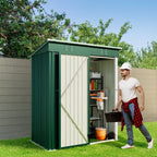 Abri de jardin en métal pour outils avec porte verrouillable pour mobilier de jardin et outils