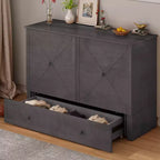 Lit escamotable Mjkone Murphy Queen, lit coffre Cube avec station de charge et espace de rangement