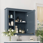 Meuble-lavabo de salle de bain moderne de 91 cm avec lavabo et armoire de toilette, 2 portes et 2 tiroirs