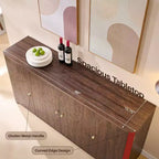 Buffet de cuisine avec 4 portes et étagères, grand buffet de rangement moderne, buffet de rangement de 66 po pour bar à café