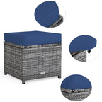 Ensemble de salle à manger Costway 7 pièces en rotin pour terrasse, canapé sectionnel et pouf - Voir détails