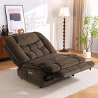MCombo Fauteuil inclinable électrique sans accoudoirs surdimensionné à double moteur, inclinable Zeroarms parfait pour le salon en tissu PR607