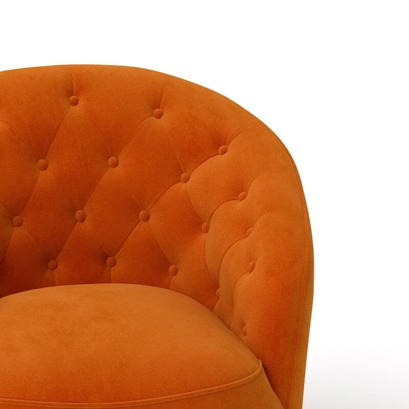 Fauteuils pivotants à 360 degrés en velours capitonné moderne SEYNAR avec dossier touffeté (lot de 2)